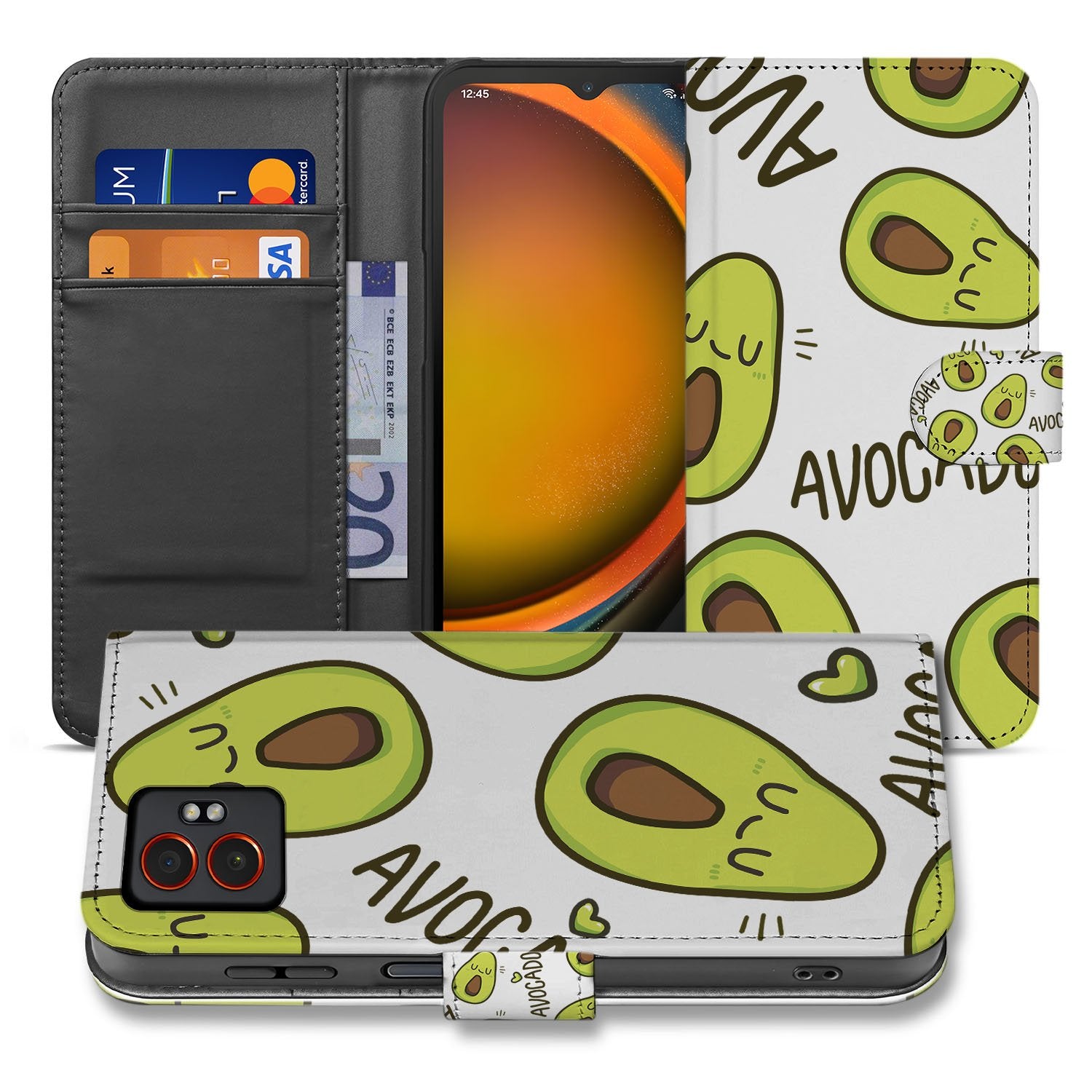 Samsung Galaxy Xcover 7 Pro Bookcase Hoesje Avocado Groen Pasjes binnenzijde vooraan