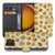 Samsung Galaxy Xcover 7 Pro Bookcase Hoesje Emoji Fiesta voorkant en binnenkant