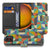 Funky Retro Samsung Galaxy Xcover 7 Pro Bookcase Hoesje geometrisch design voorkant