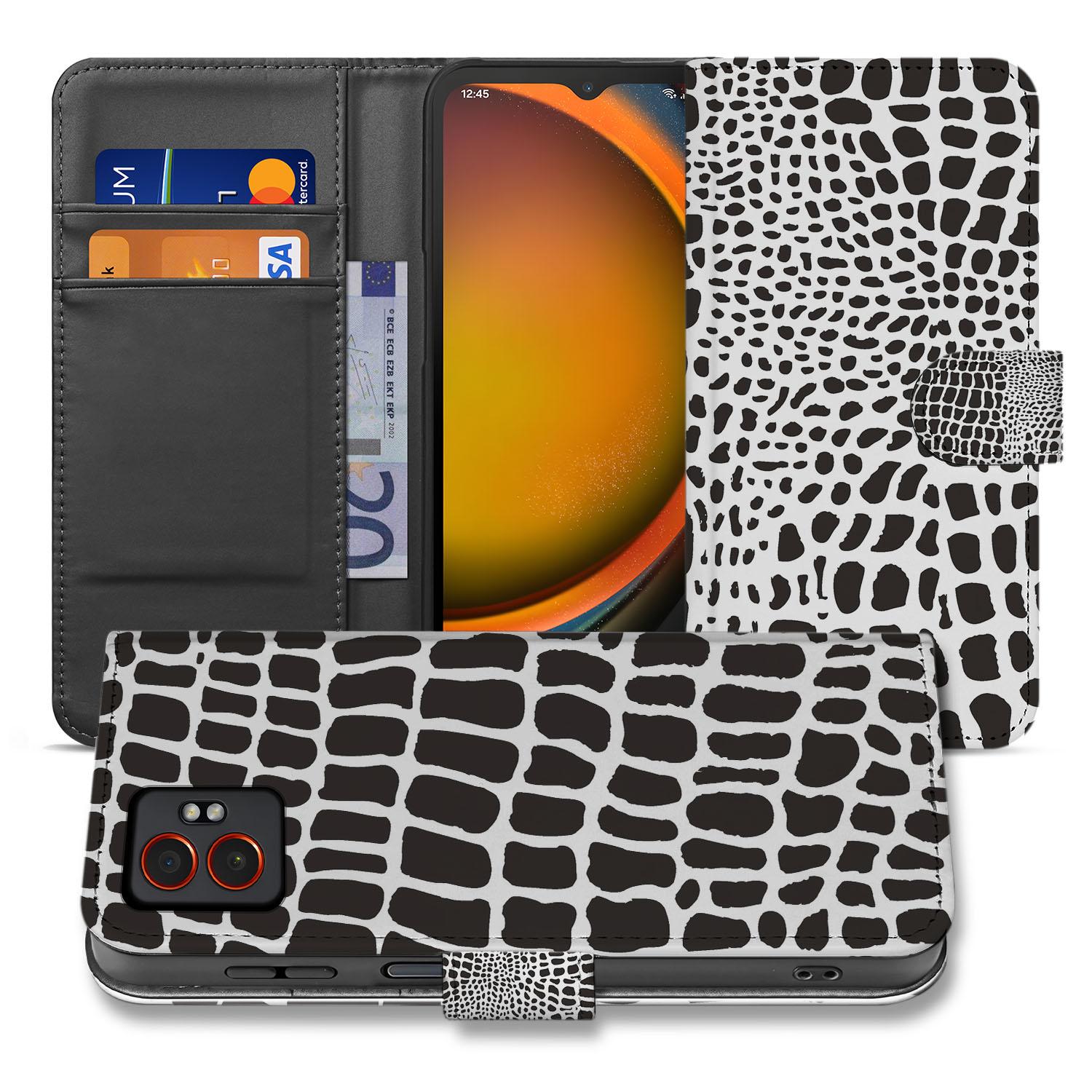 Samsung Galaxy Xcover 7 Pro Slangenprint Design Book Case Portemonnee Hoesje Aanzicht
