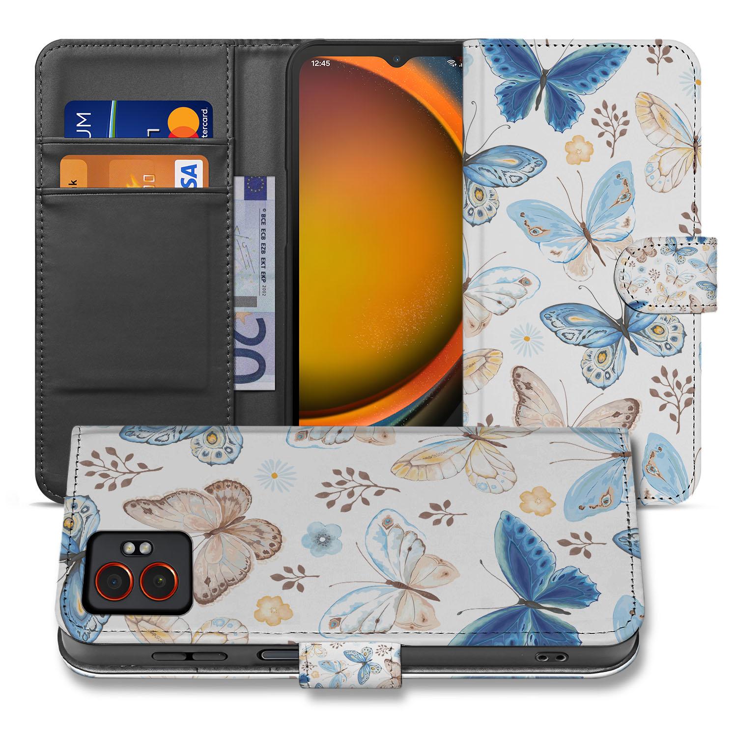 Samsung Galaxy Xcover 7 Pro Bookcase Hoesje Vlinder vlinder design vooraanzicht