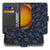 Voetbal Design Samsung Galaxy XCover 7 Pro Bookcase Hoesje In Blauw PU Leer Met 3 Pasjes En Voetbalmotief vooraanzicht