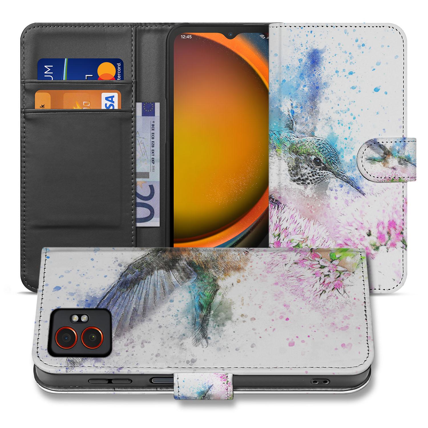 Samsung Galaxy Xcover 7 Pro Vogel Print Design Book Case & Portemonnee Hoesje voorkant achterkant