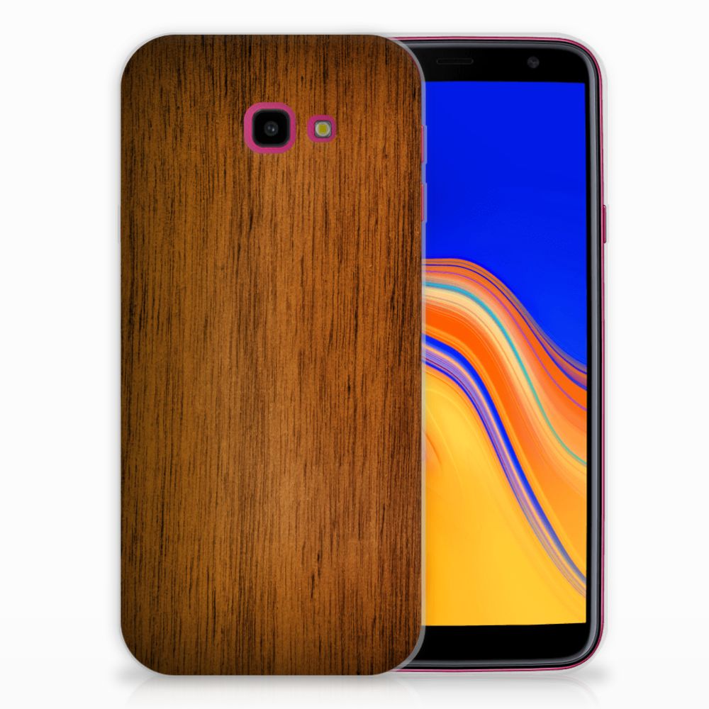 Samsung Galaxy J4 Plus (2018) Bumper Hoesje Donker Hout