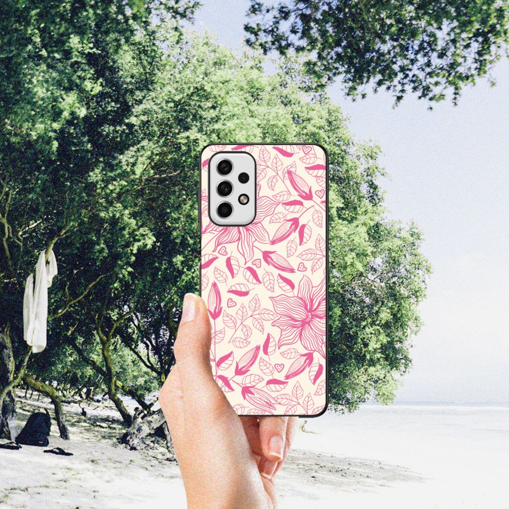 Samsung Galaxy A23 Bloemen Hoesje Pink Flowers B2C Telecom