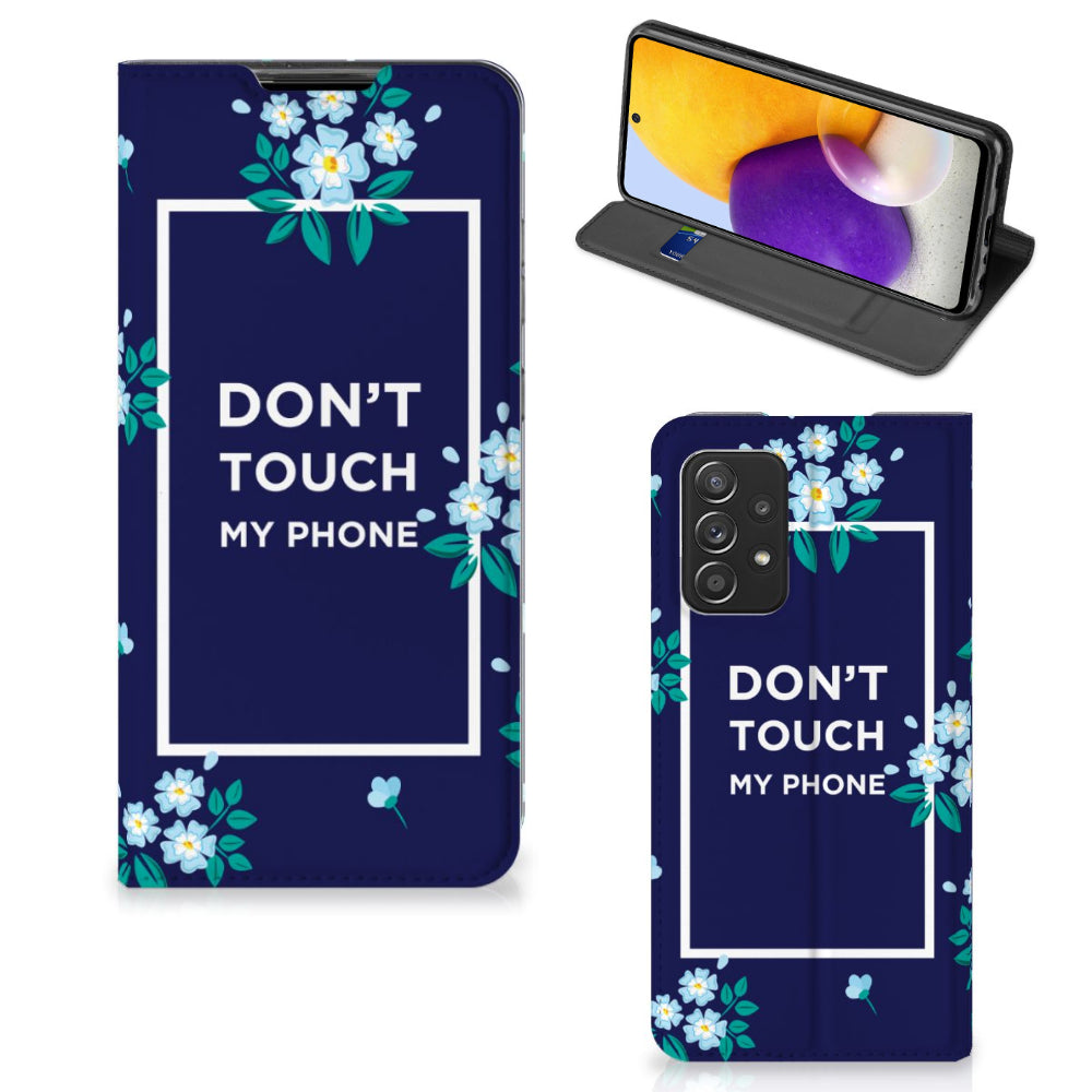 Samsung Galaxy A72 (5G/4G) Design Case Flowers Blue DTMP