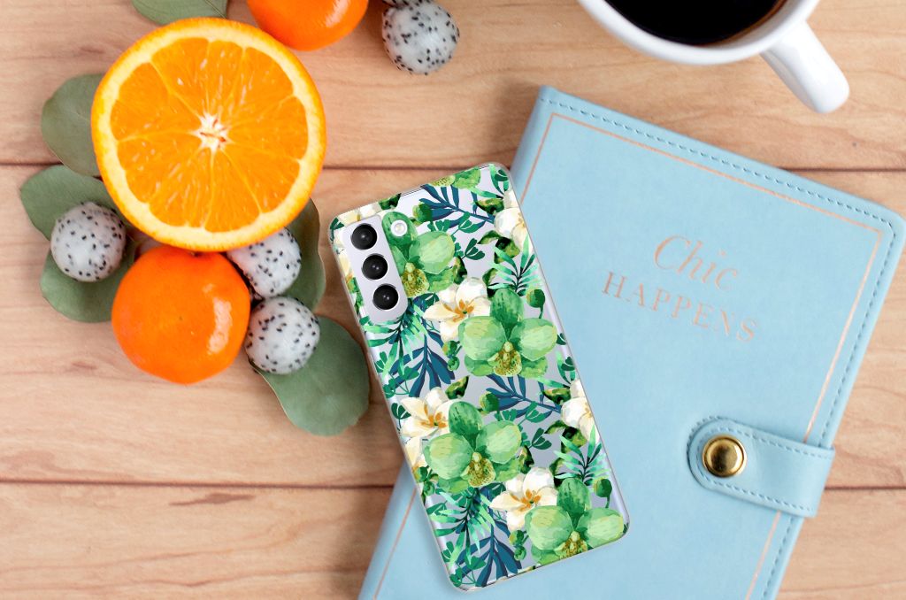 Samsung Galaxy S21 Plus TPU Case Orchidee Groen B2C Telecom