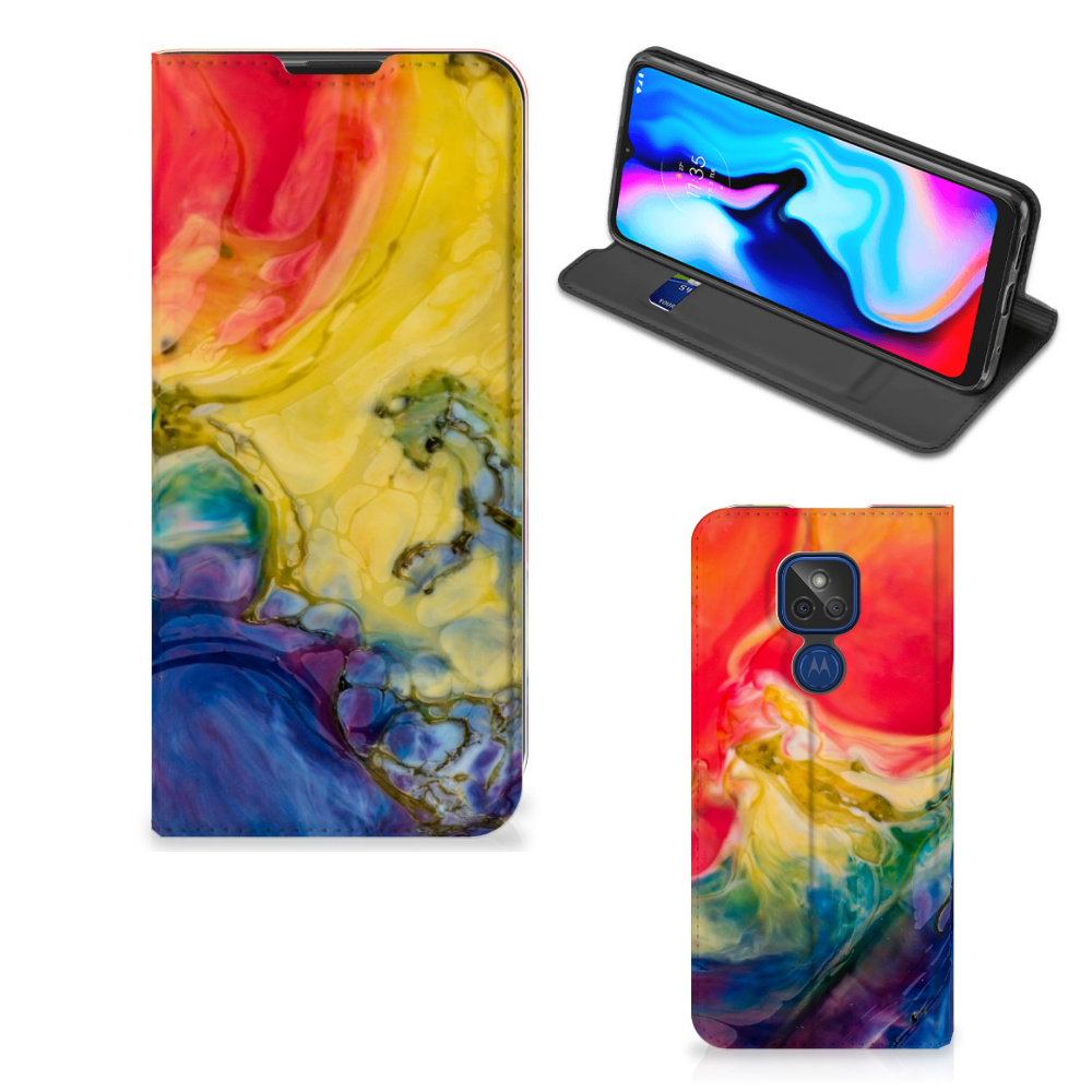 Bookcase Motorola Moto G9 Play Watercolor Dark - B2C Telecom