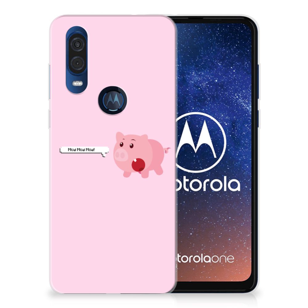 Motorola One Vision Telefoonhoesje met Naam Pig Mud