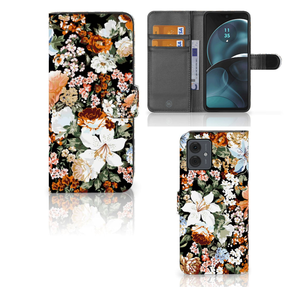 Hoesje voor Motorola Moto G14 Dark Flowers