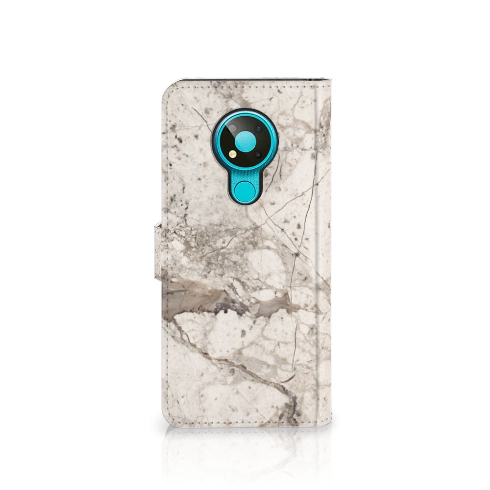 Nokia 3.4 Bookcase Marmer Beige