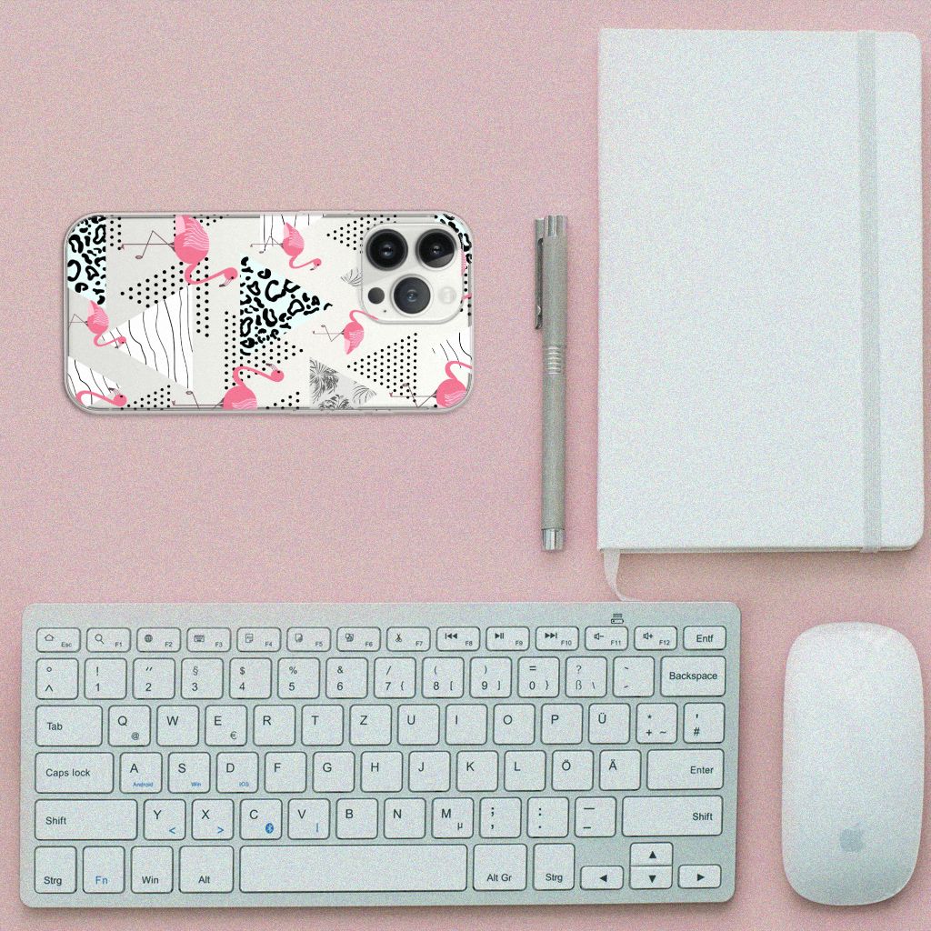 iPhone 13 Pro Max TPU Hoesje Flamingo Triangle B2C Telecom