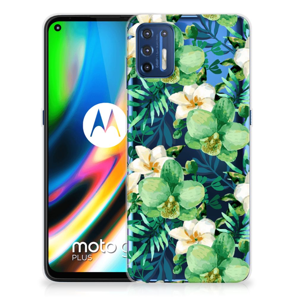 Motorola Moto G9 Plus TPU Case Orchidee Groen