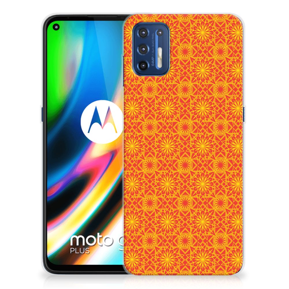 Motorola Moto G9 Plus TPU bumper Batik Oranje