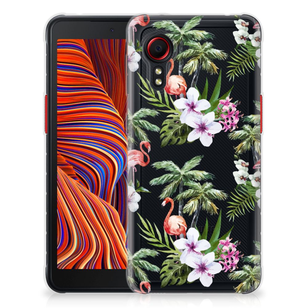 Samsung Galaxy Xcover 5 TPU Hoesje Flamingo Palms