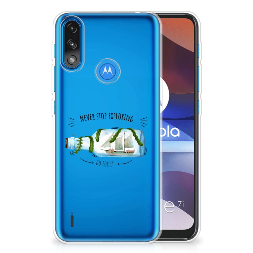 Motorola Moto E7/E7i Power Telefoonhoesje met Naam Boho Bottle