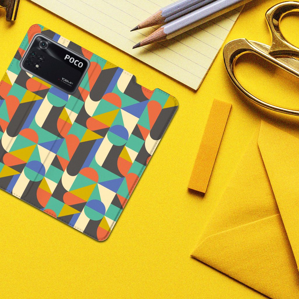 Poco X4 Pro 5G Hoesje met Magneet Funky Retro - B2C Telecom