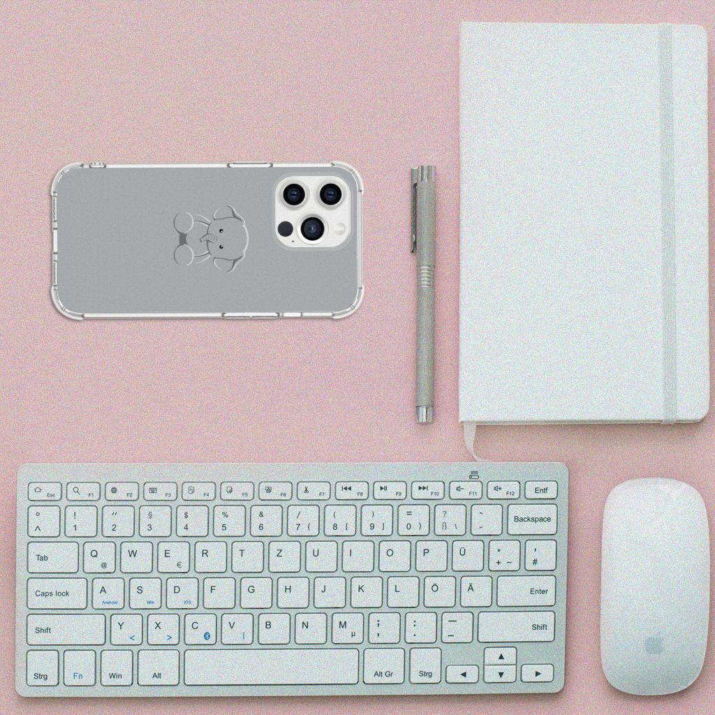 iPhone 13 Pro Max Stevig Bumper Hoesje Grijs Baby Olifant - B2C Telecom