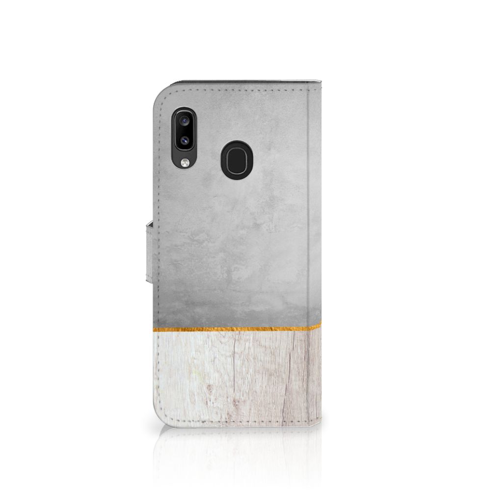 Samsung Galaxy A30 Book Style Case Wood Concrete