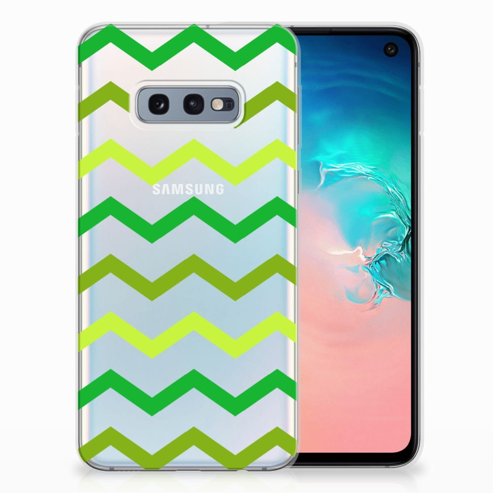 Samsung Galaxy S10e TPU bumper Zigzag Groen