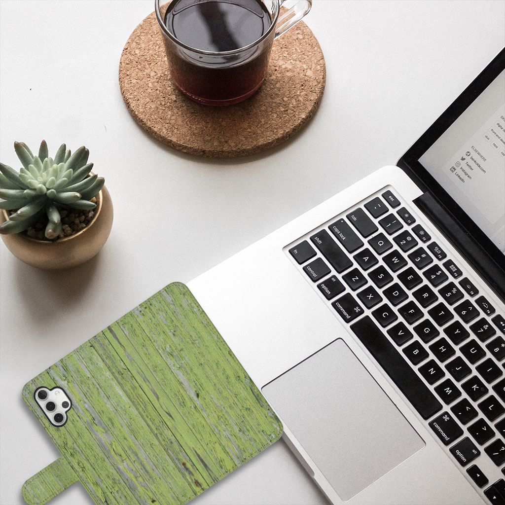Samsung Galaxy A32 5G Book Style Case Green Wood