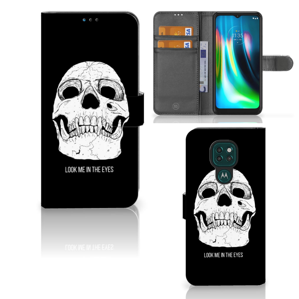 Telefoonhoesje met Naam Motorola Moto G9 Play | E7 Plus Skull Eyes