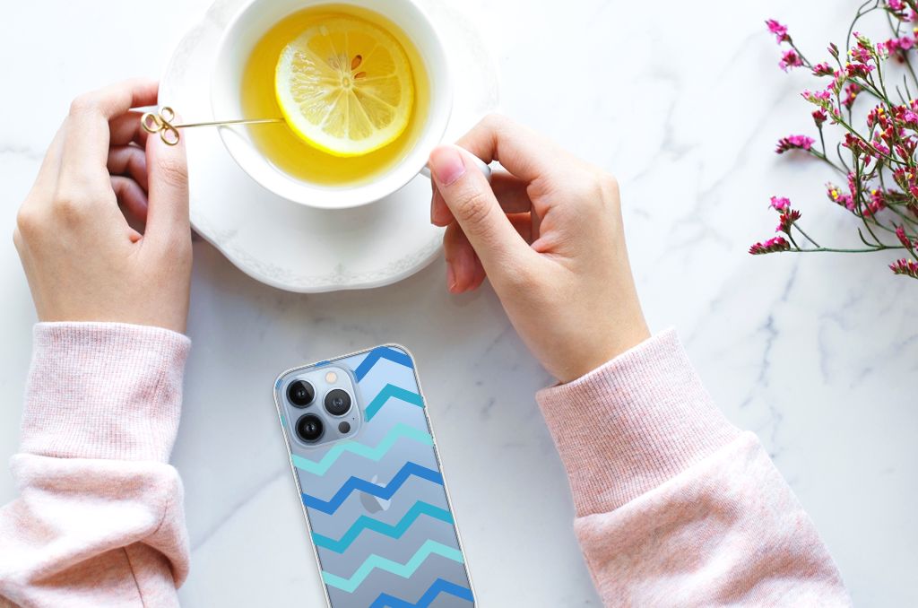 Apple iPhone 13 Pro TPU bumper Zigzag Blauw B2C Telecom