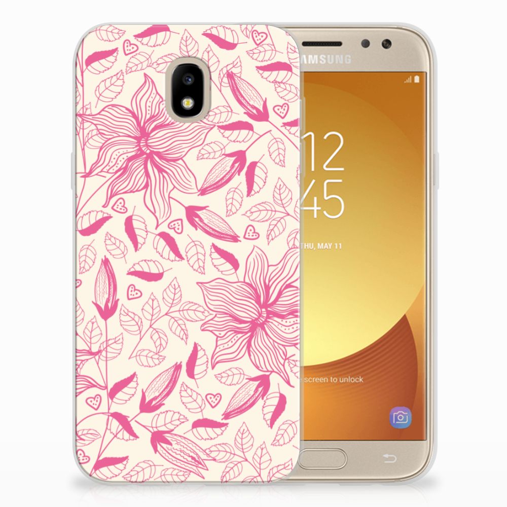 Samsung Galaxy J5 2017 TPU Case Pink Flowers