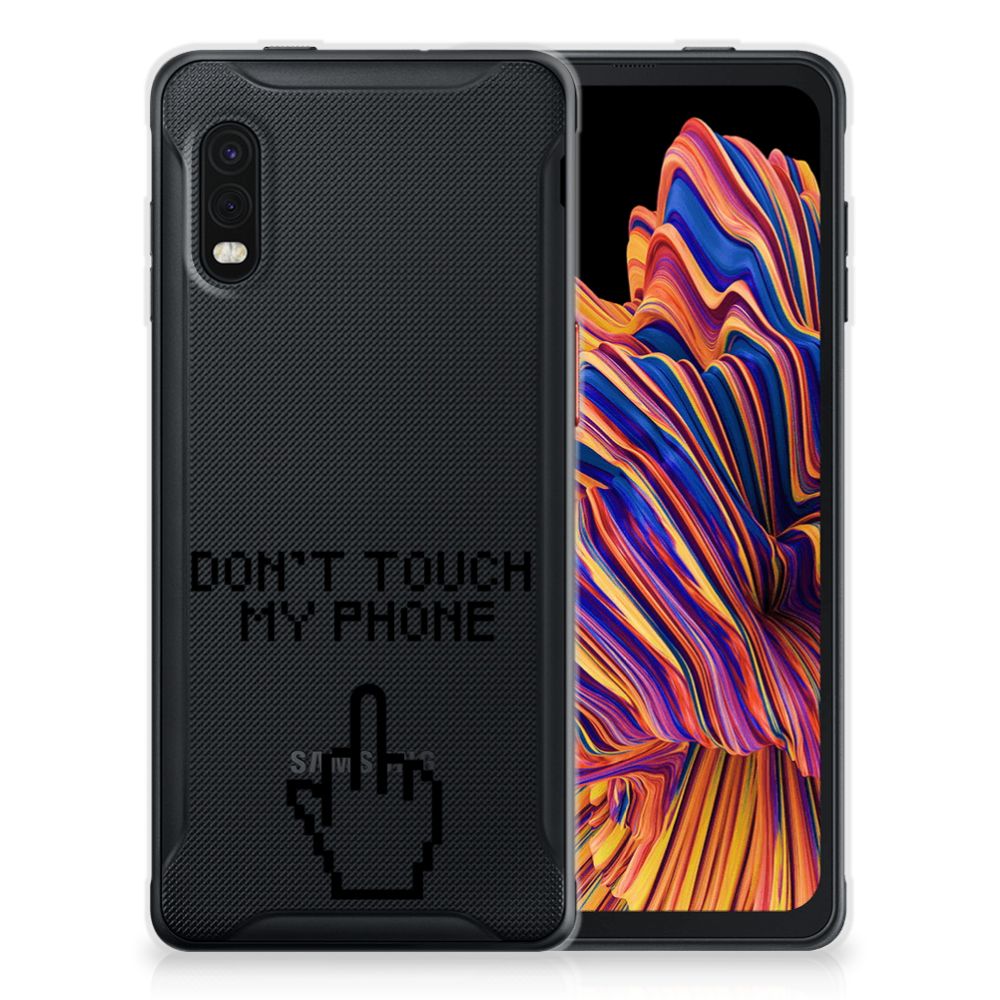 Samsung Xcover Pro Silicone-hoesje Finger Don't Touch My Phone