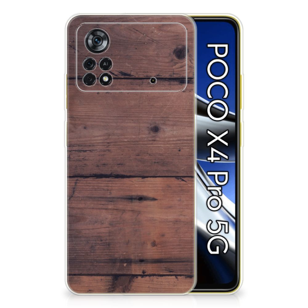 Xiaomi Poco X4 Pro 5G Bumper Hoesje Old Wood