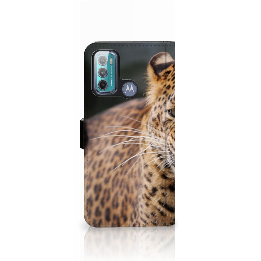 Motorola Moto G60 Telefoonhoesje met Pasjes Luipaard