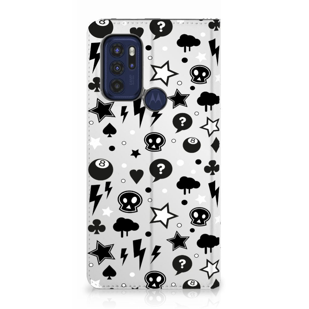 Mobiel BookCase Motorola Moto G60s Silver Punk - B2C Telecom