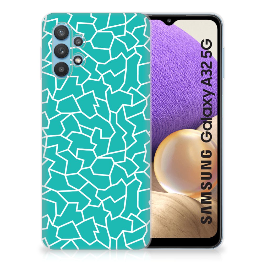Samsung Galaxy A32 5G Hoesje maken Cracks Blue B2C Telecom