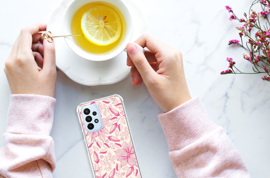 Samsung Galaxy A23 Case Pink Flowers - B2C Telecom