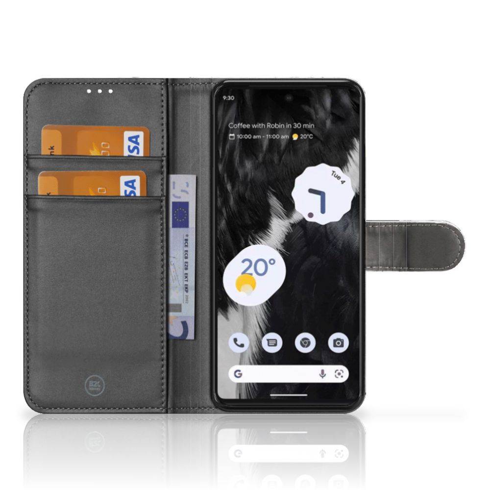 Google Pixel 7 Pro Bookcase Marmer Wit Zwart - Origineel Cadeau Man