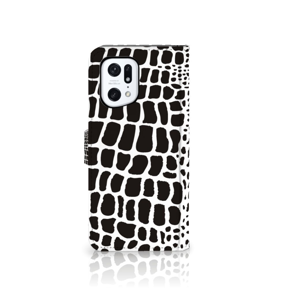OPPO Find X5 Pro Telefoonhoesje met Pasjes Slangenprint