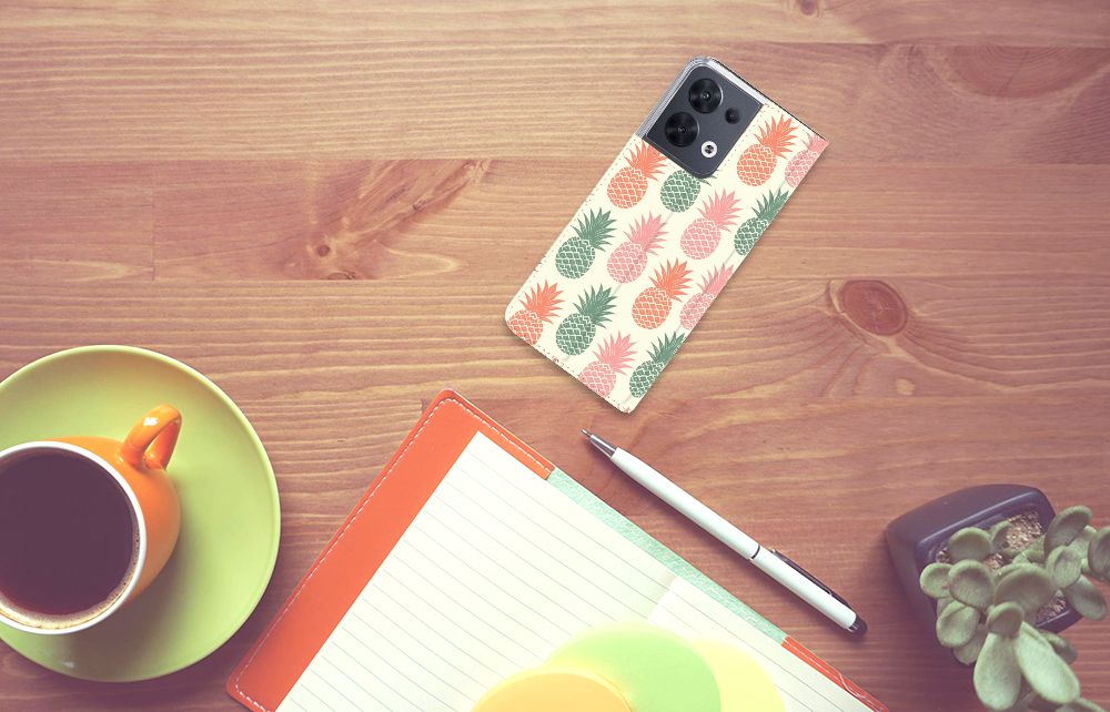 OPPO Reno8 Flip Style Cover Ananas - B2C Telecom