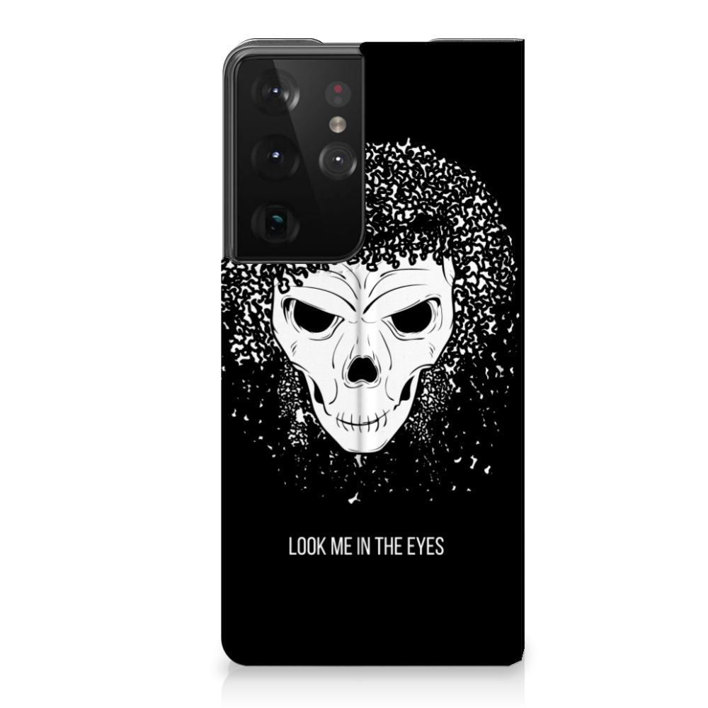 Mobiel BookCase Samsung Galaxy S21 Ultra Skull Hair - B2C Telecom