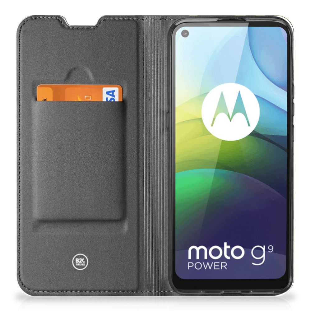 Motorola Moto G9 Power Hoesje met Magneet Army Dark