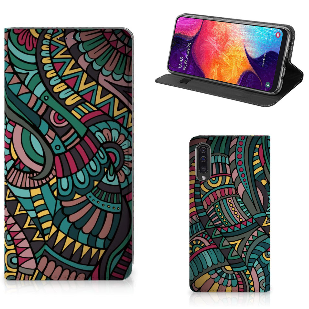 Samsung Galaxy A50 Hoesje met Magneet Aztec