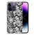 Apple iPhone 14 Pro TPU Case Black Flowers met abstracte bloemenprint op een zwarte achtergrond 🌼