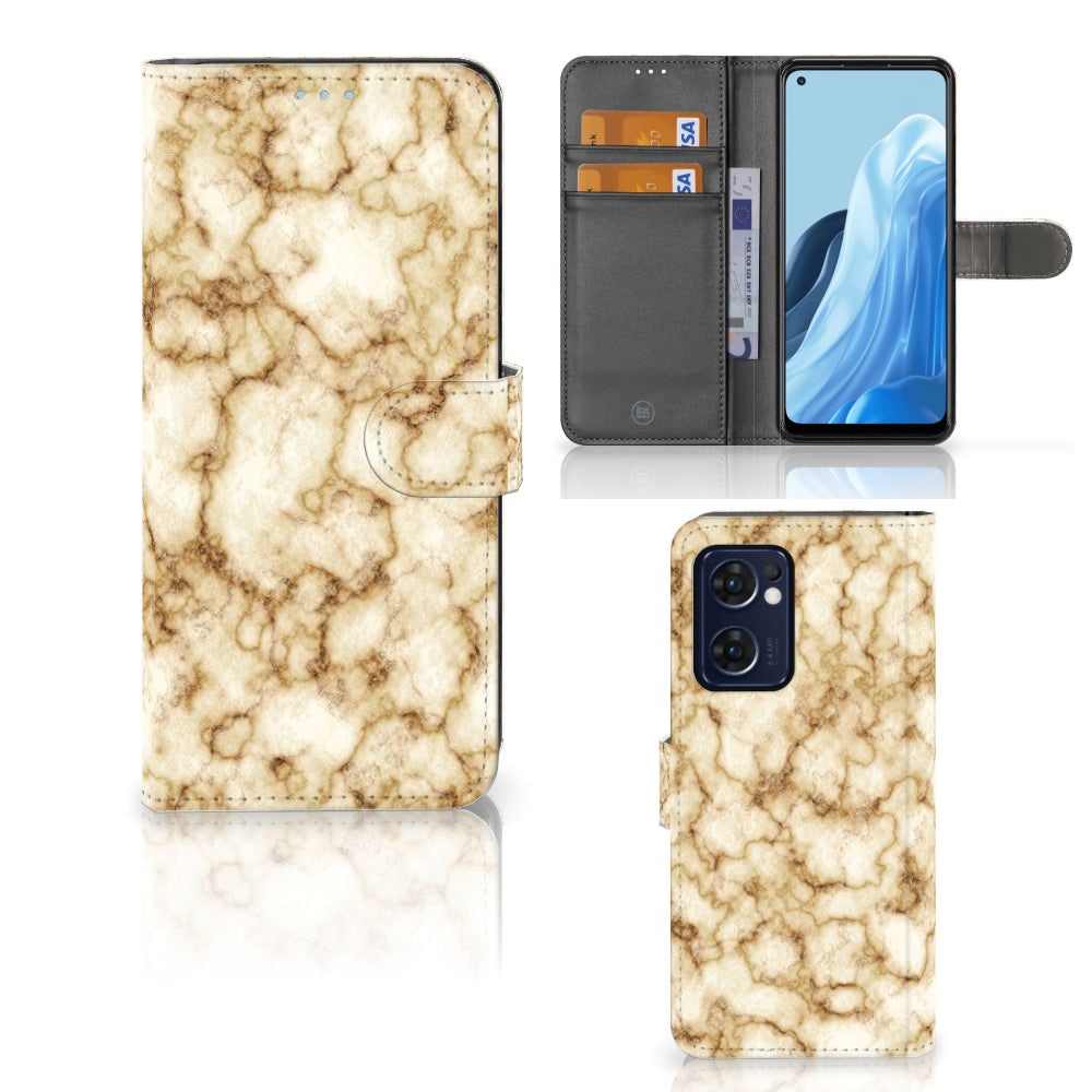 OPPO Find X5 Lite | Reno 7 5G Bookcase Marmer Goud