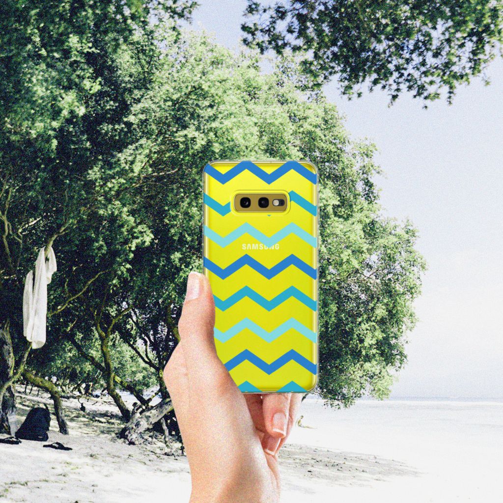 Samsung Galaxy S10e TPU bumper Zigzag Blauw