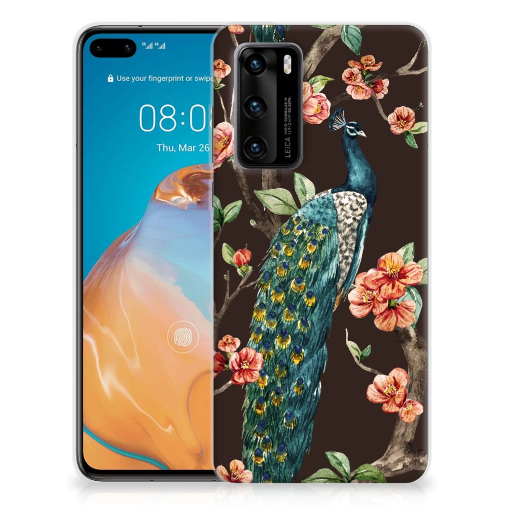 Huawei P40 TPU Hoesje Pauw met Bloemen B2C Telecom