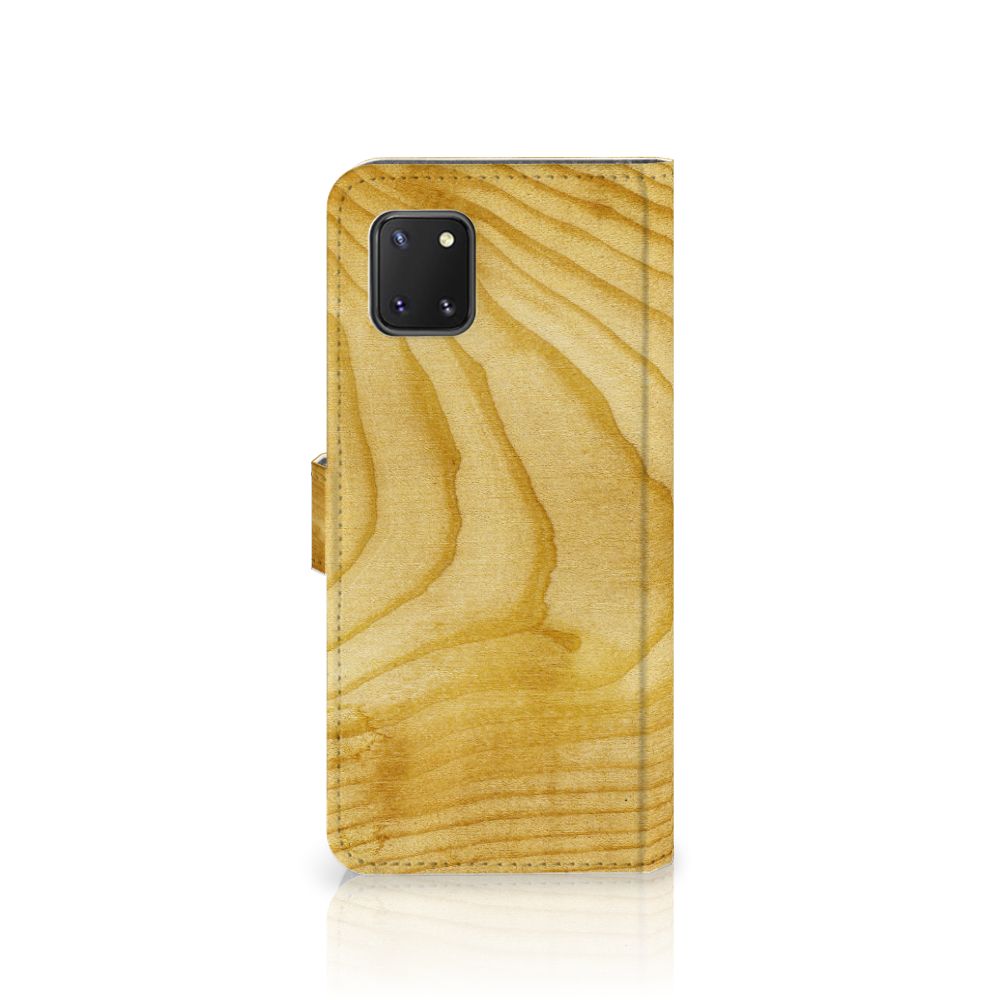 Samsung Note 10 Lite Book Style Case Licht Hout