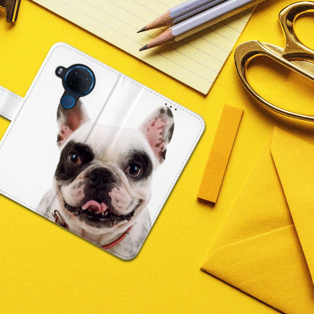 Nokia 5.4 Telefoonhoesje met Pasjes Franse Bulldog