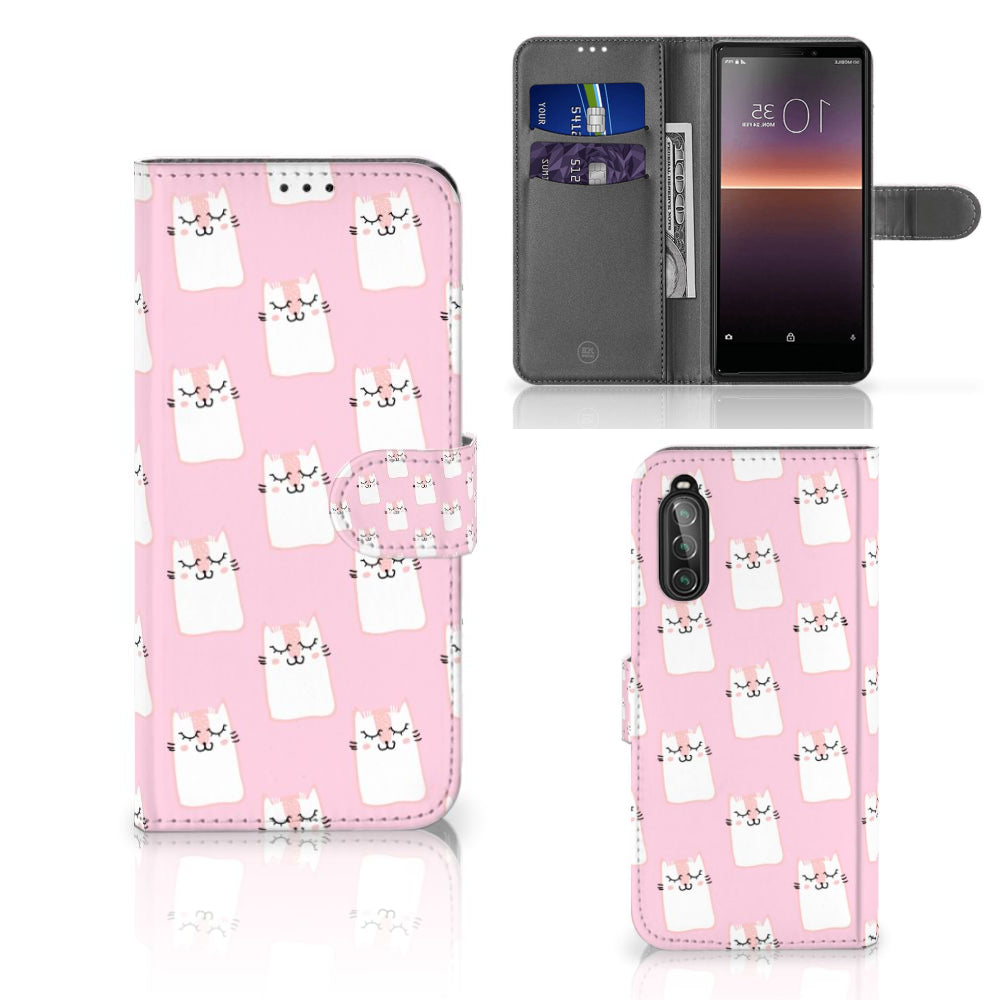 Sony Xperia 10 II Telefoonhoesje met Pasjes Sleeping Cats