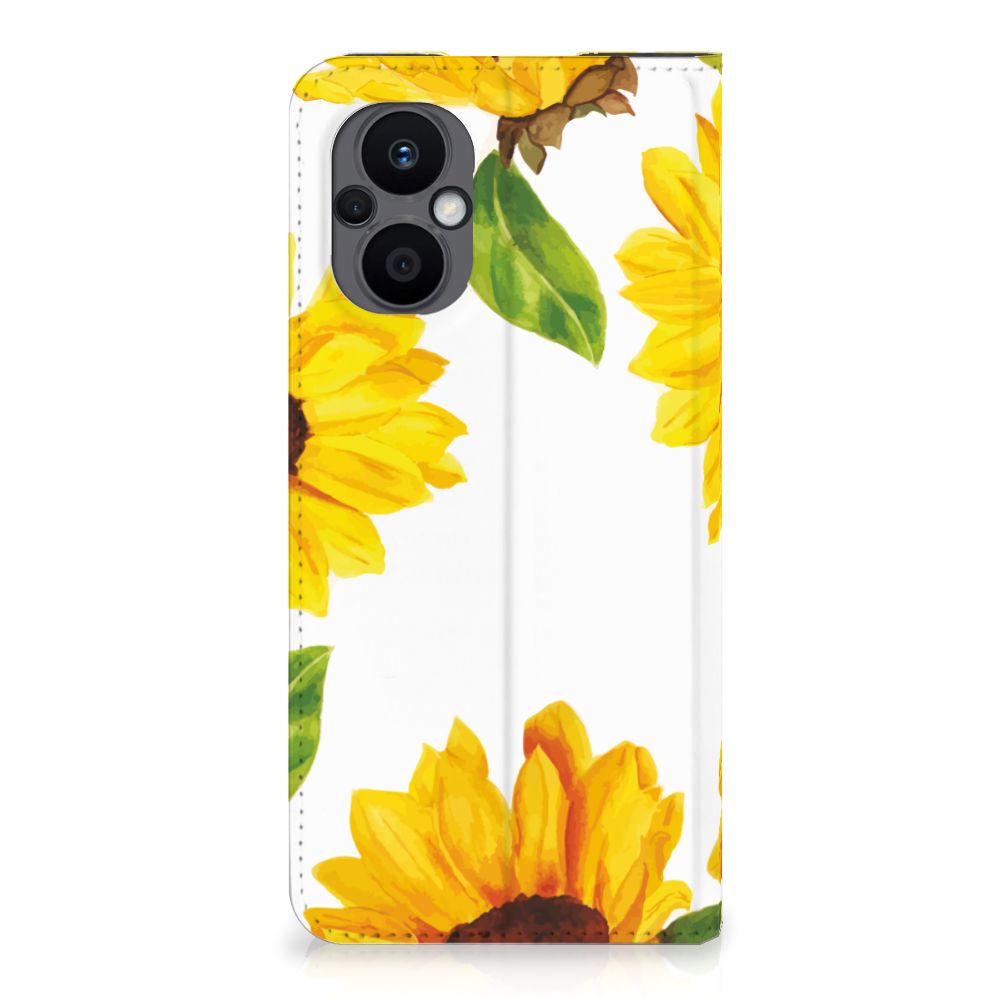 Smart Cover voor OPPO Reno8 Lite Zonnebloemen - B2C Telecom
