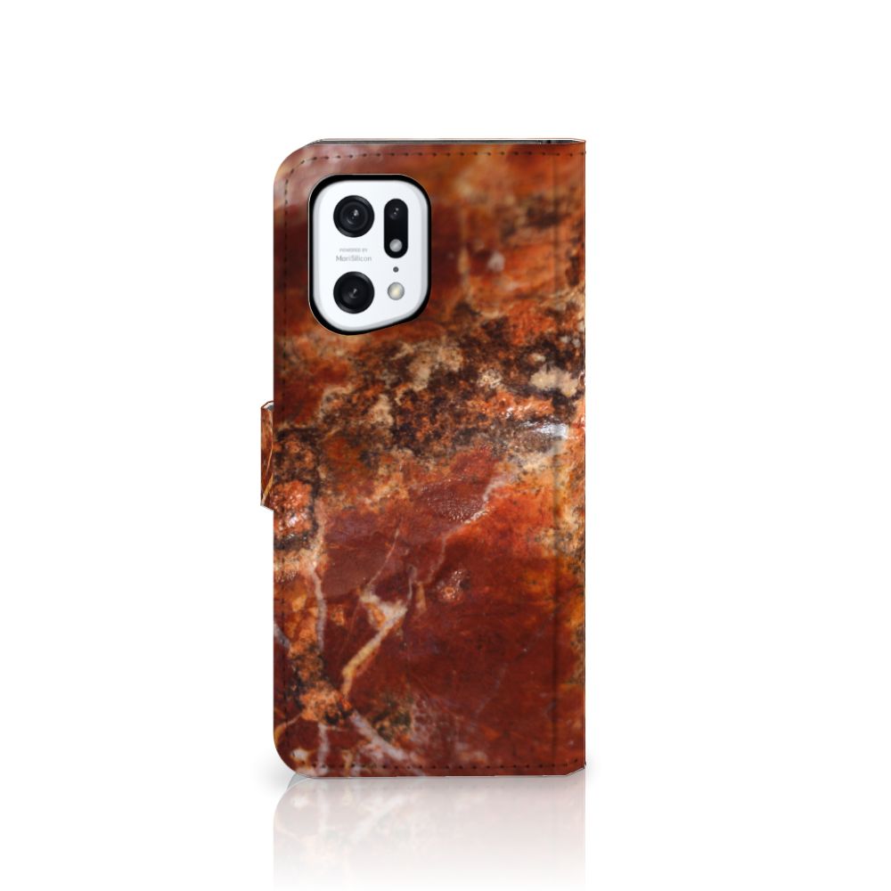 OPPO Find X5 Pro Bookcase Marmer Bruin