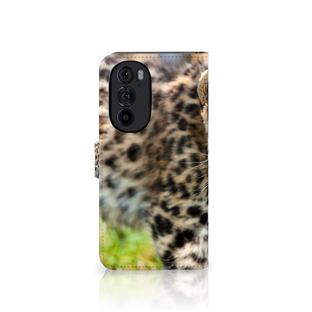 Motorola Edge 30 Pro Telefoonhoesje met Pasjes Baby Luipaard